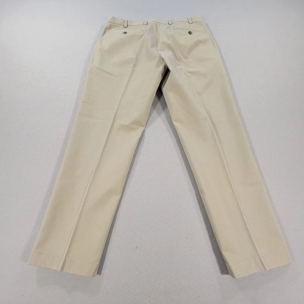 Brooks Brothers Advantage Chino Milano Dress Pants Khaki Flat Front Mens W36 L29